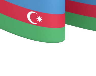 Azerbaycan Kurdele Tasarım Elemanı Ulusal Kutlamalar ve Olaylar için beyaz bir arkaplanda izole edildi