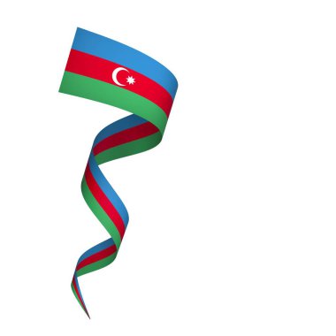 Azerbaycan Kurdele Tasarım Elemanı Ulusal Kutlamalar ve Olaylar için beyaz bir arkaplanda izole edildi