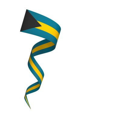 Bahamalar Bayrak Tasarım Elemanı Ulusal Kutlamalar ve Etkinlikler için beyaz bir arkaplanda izole edildi