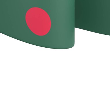 Bangladeş Bayrak Tasarım Elemanı Ulusal Kutlamalar ve Olaylar için beyaz bir arkaplanda izole edildi