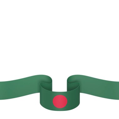 Bangladeş Bayrak Tasarım Elemanı Ulusal Kutlamalar ve Olaylar için beyaz bir arkaplanda izole edildi