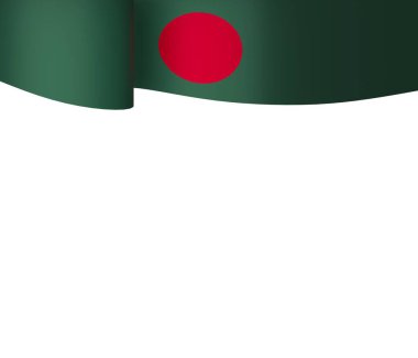 Bangladeş Bayrak Tasarım Elemanı Ulusal Kutlamalar ve Olaylar için beyaz bir arkaplanda izole edildi