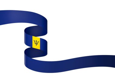 Ulusal Kutlamalar ve Olaylar için Barbados Bayrak Tasarım Elemanı beyaz bir arkaplanda izole edildi