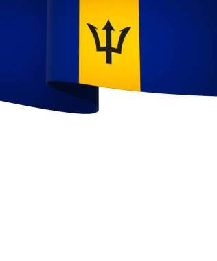 Ulusal Kutlamalar ve Olaylar için Barbados Bayrak Tasarım Elemanı beyaz bir arkaplanda izole edildi