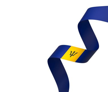 Ulusal Kutlamalar ve Olaylar için Barbados Bayrak Tasarım Elemanı beyaz bir arkaplanda izole edildi