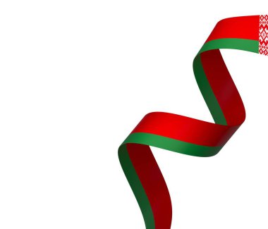 Belarus Kurdele Tasarım Elemanı Ulusal Kutlamalar ve Olaylar için beyaz bir arkaplanda izole edildi