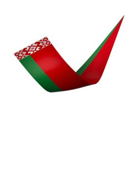 Belarus Kurdele Tasarım Elemanı Ulusal Kutlamalar ve Olaylar için beyaz bir arkaplanda izole edildi