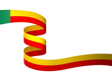 Benin Kurdele Tasarım Elemanı Ulusal Kutlamalar ve Olaylar için beyaz bir arkaplanda izole