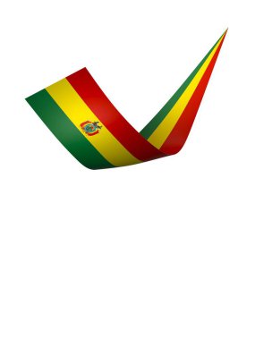 Ulusal Kutlamalar ve Olaylar için Bolivya Kurdele Tasarım Elemanı beyaz bir arkaplanda izole edildi