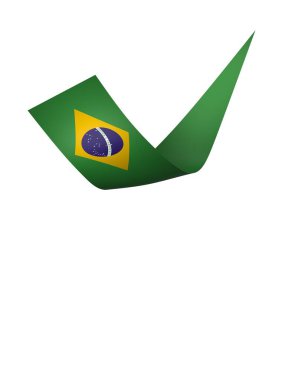 Brezilya Kurdele Tasarım Elemanı Ulusal Kutlamalar ve Etkinlikler için beyaz bir arkaplanda izole edildi