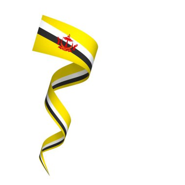 Brunei Kurdele Tasarım Elemanı Ulusal Kutlamalar ve Olaylar için beyaz bir arkaplanda izole edildi