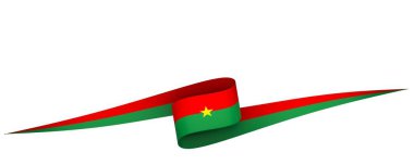 Burkina Faso Kurdele Tasarım Elemanı Ulusal Kutlamalar ve Olaylar için beyaz bir arkaplanda izole edildi