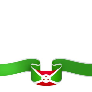 Burundi Kurdele Tasarım Elemanı Ulusal Kutlamalar ve Olaylar için beyaz bir arkaplanda izole edildi