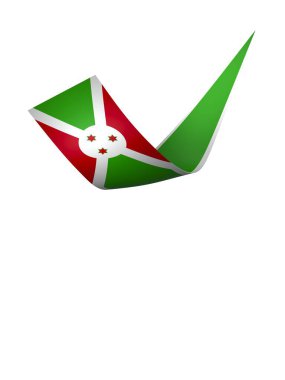 Burundi Kurdele Tasarım Elemanı Ulusal Kutlamalar ve Olaylar için beyaz bir arkaplanda izole edildi