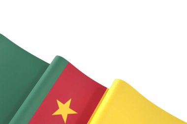 Ulusal Kutlamalar ve Olaylar için Kamerun Bayrakları Tasarım Elemanı beyaz arkaplanda izole edildi