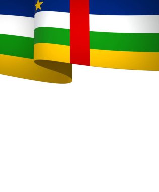 Orta Afrika Cumhuriyeti Kurdele Tasarım Elemanı Ulusal Kutlamalar ve Etkinlikler için beyaz arka planda izole edildi