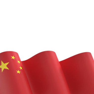 Çin Kurdele Tasarım Elemanı Ulusal Kutlamalar ve Etkinlikler için beyaz arka planda izole edildi