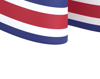 Kosta Rika Bayrak Tasarım Elemanı Ulusal Kutlamalar ve Etkinlikler için beyaz bir arkaplanda izole edildi