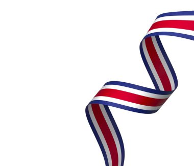 Kosta Rika Bayrak Tasarım Elemanı Ulusal Kutlamalar ve Etkinlikler için beyaz bir arkaplanda izole edildi