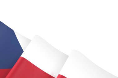 Çek Kurdele Tasarım Elemanı Ulusal Kutlamalar ve Olaylar için beyaz bir arkaplanda izole edildi