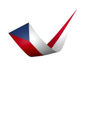 Çek Kurdele Tasarım Elemanı Ulusal Kutlamalar ve Olaylar için beyaz bir arkaplanda izole edildi