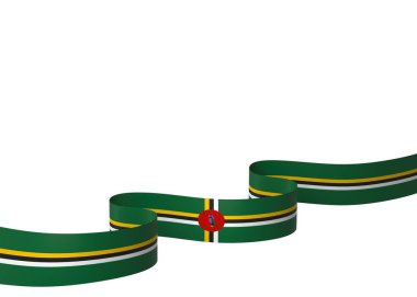 Dominica Kurdele Tasarım Elemanı Ulusal Kutlamalar ve Olaylar için beyaz bir arkaplanda izole edildi