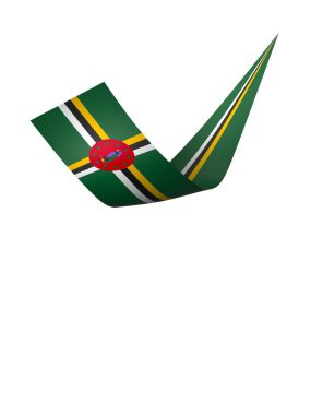Dominica Kurdele Tasarım Elemanı Ulusal Kutlamalar ve Olaylar için beyaz bir arkaplanda izole edildi