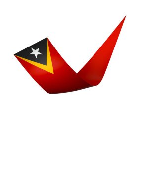 Doğu Timor Kurdele Tasarım Elemanı Ulusal Kutlamalar ve Olaylar için beyaz bir arkaplanda izole edildi