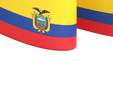 Ekvador Kurdele Tasarım Elemanı Ulusal Kutlamalar ve Olaylar için beyaz bir arkaplanda izole