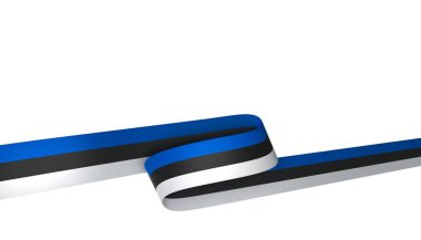 Estonya Bayrak Tasarım Elemanı Ulusal Kutlamalar ve Olaylar için beyaz bir arkaplanda izole edildi