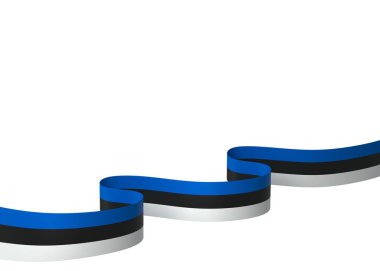 Estonya Bayrak Tasarım Elemanı Ulusal Kutlamalar ve Olaylar için beyaz bir arkaplanda izole edildi