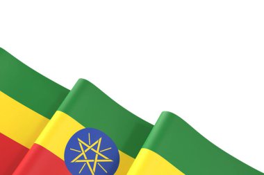 Etiyopya Kurdele Tasarım Elemanı Ulusal Kutlamalar ve Olaylar için beyaz bir arkaplanda izole