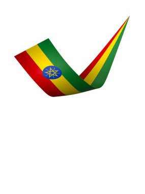 Etiyopya Kurdele Tasarım Elemanı Ulusal Kutlamalar ve Olaylar için beyaz bir arkaplanda izole