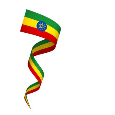 Etiyopya Kurdele Tasarım Elemanı Ulusal Kutlamalar ve Olaylar için beyaz bir arkaplanda izole