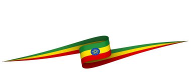 Etiyopya Kurdele Tasarım Elemanı Ulusal Kutlamalar ve Olaylar için beyaz bir arkaplanda izole