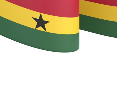 Ulusal Kutlamalar ve Olaylar için Gana Kurdele Tasarım Elemanı beyaz bir arkaplanda izole edildi