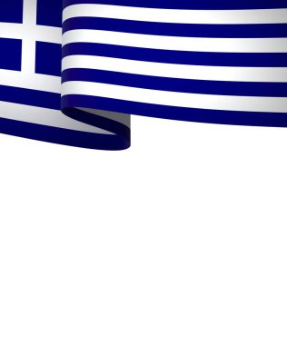 Yunanistan Kurdele Tasarım Elemanı Ulusal Kutlamalar ve Etkinlikler için beyaz arka planda izole edildi