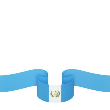 Guatemala Kurdele Tasarım Elemanı Ulusal Kutlamalar ve Olaylar için beyaz bir arkaplanda izole edildi