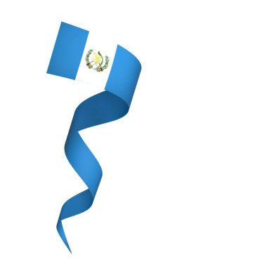 Guatemala Kurdele Tasarım Elemanı Ulusal Kutlamalar ve Olaylar için beyaz bir arkaplanda izole edildi