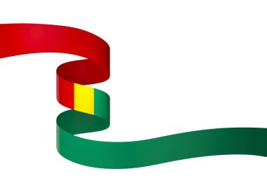 Gine Bayraklı Bayrak Tasarım Elemanı Ulusal Kutlamalar ve Olaylar için beyaz bir arkaplanda izole edildi