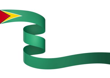 Ulusal Kutlamalar ve Etkinlikler için Guyana Kurdele Tasarım Elemanı beyaz arka planda izole edildi