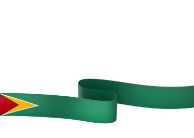 Ulusal Kutlamalar ve Etkinlikler için Guyana Kurdele Tasarım Elemanı beyaz arka planda izole edildi