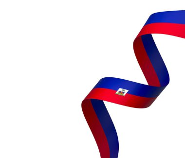 Haiti Kurdele Tasarım Elemanı Ulusal Kutlamalar ve Olaylar için beyaz bir arkaplanda izole edildi