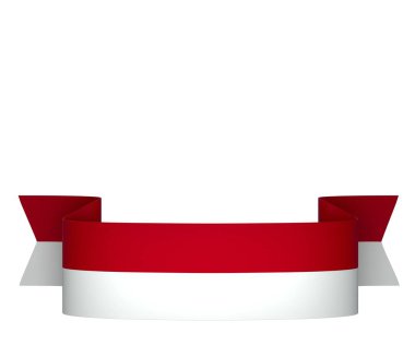 Endonezya Kurdele Tasarım Elemanı Ulusal Kutlamalar ve Olaylar için beyaz bir arkaplanda izole edildi