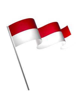 Endonezya Kurdele Tasarım Elemanı Ulusal Kutlamalar ve Olaylar için beyaz bir arkaplanda izole edildi