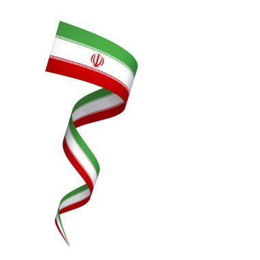 İran Kurdele Tasarım Elemanı Ulusal Kutlamalar ve Etkinlikler için beyaz bir arkaplanda izole edildi