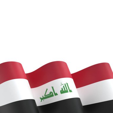 Irak Kurdele Tasarım Elemanı Ulusal Kutlamalar ve Etkinlikler için beyaz arka planda izole edildi