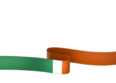 İrlanda Bayrak Tasarım Elemanı Ulusal Kutlamalar ve Etkinlikler için beyaz bir arkaplanda izole edildi