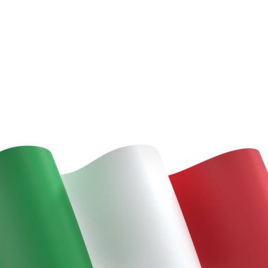 İtalya Kurdele Tasarım Elemanı Ulusal Kutlamalar ve Olaylar için beyaz bir arkaplanda izole edildi