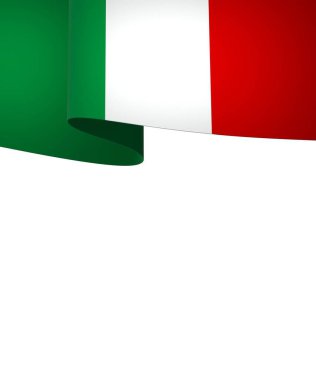 İtalya Kurdele Tasarım Elemanı Ulusal Kutlamalar ve Olaylar için beyaz bir arkaplanda izole edildi